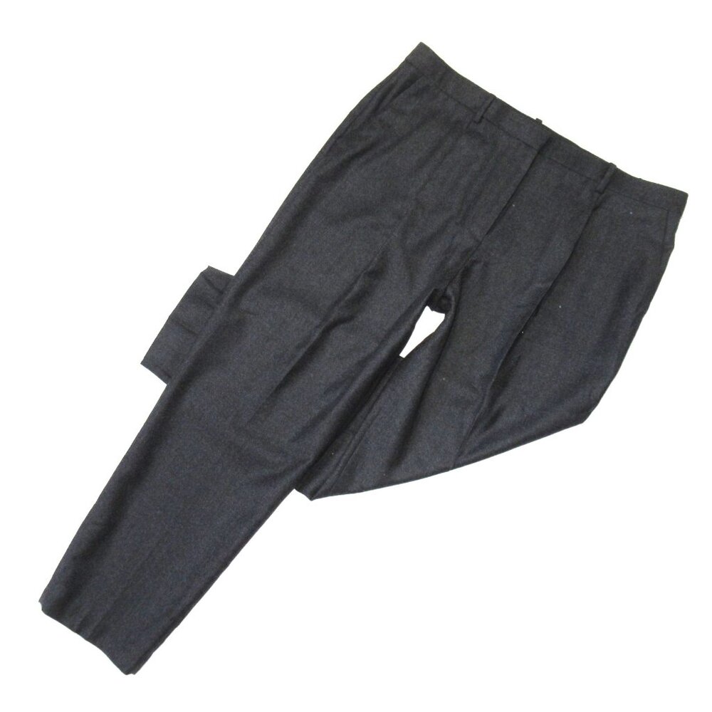 NWT Theory Pleat Treeca in Charcoal Melange Sleek Flannel Wool Ankle Pants 12